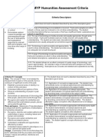 Grade 9-Yr 4 MYP Humanities Assessment Criteria