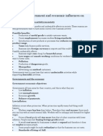 Chapter 4: Government and Economic Influences On Business