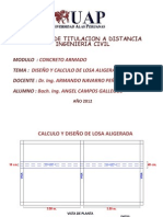 Diseño y Calculo de Losa Aligerada