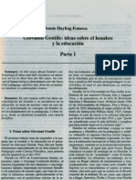 Giovanni Gentile Ideas Sobre El Hombre y La Educacion