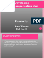 Developing Sales Compensation Plan: Presented By: Raouf Hussain Roll No. 40