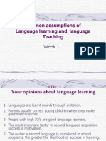 Common Assumptions of Language Learning and Language Teaching