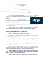 Barangay Tax Code Sample