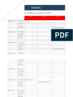 Baseball: Field Schedule For April 2-8, 2012