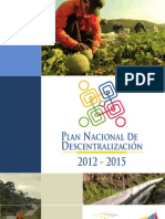 Plan Nacional de Descentralización Del Ecuador 2012-2015