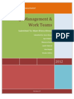 Change Management & Work Teams: Submitted To: Mam Khizra Ahmad