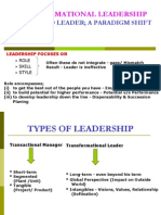 Transformational Leadership: Manager To Leader A Paradigm Shift