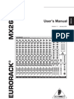 Behringer MX2642A Mixer Manual