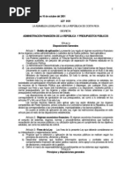 Ley de La Administración Financiera de La República de Costa Rica Ley No. 8131