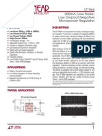 Description Features: LT1964 200ma, Low Noise, Low Dropout Negative Micropower Regulator