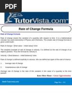 Rate of Change Formula