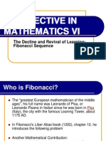 Perspective in Mathematics Vi: The Decline and Revival of Learning: Fibonacci Sequence