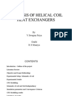 Analysis of Helical Coil Heat Exchangers: by V.Swapna Priya Guide R S Maurya