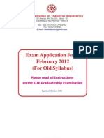 Exam Application Form February 2012 (For Old Syllabus) : Please Read All Instructions On The IIIE Graduateship Examination