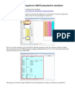 Tutorial Excel Program For ANSYS Piezoelectric Simulation