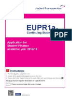 EUPR1a: Form Continuing Students