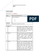 Publication Plans: Devc 121 - Publications Writing and Editing