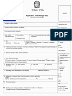 Application For Schengen Visa: Embassy of Italy