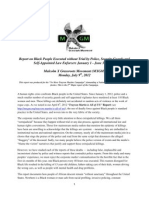 Report On 110 Black / Afrikan People Murdered by Police Between January 1, 2012 and June 30, 2012