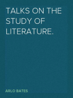 Talks on the study of literature.