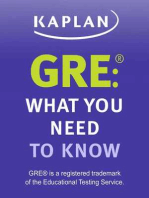 GRE: What You Need to Know: An Introduction to the GRE Revised General Test