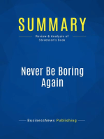 Never Be Boring Again (Review and Analysis of Stevenson's Book)