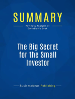 The Big Secret for the Small Investor (Review and Analysis of Greenblatt's Book)