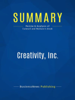 Creativity, Inc. (Review and Analysis of Catmull and Wallace's Book)