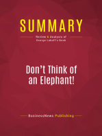 Summary: Don't Think of an Elephant!: Review and Analysis of George Lakoff's Book