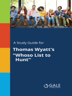 A Study Guide for Thomas Wyatt's "Whoso List to Hunt"