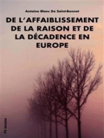 De l’affaiblissement de la raison et de la décadence en Europe