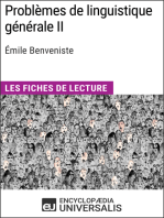 Problèmes de linguistique générale II d'Émile Benveniste: Les Fiches de lecture d'Universalis