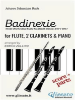 "Badinerie" for Flute, 2 Clarinets and Piano (score & parts): from Orchestral Suite No.2 in B minor, BWV 1067