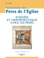 Exégèse et herméneutique chez les Pères