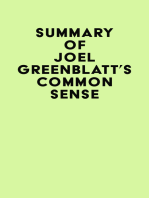 Summary of Joel Greenblatt's Common Sense