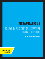 Instaurations: Essays in and out of Literature Pindar to Pound