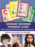 Soprano Recorder Fingering Chart. 46 Colorful Pictures for Beginners: Baroque and German Style Recorder