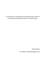 A Case Study for a Single-Phase Inverter Photovoltaic System of a Three-Bedroom Apartment Located in Alexandria, Egypt: building industry, #0