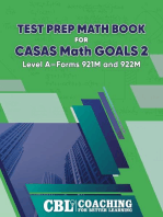 Test Prep Math Book for CASAS Math GOALS 2 Level A-Forms 921M and 922M