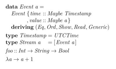 default output of lhs2tex on a Haskell code sample