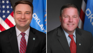 State Rep. Kyle Hilbert, R-Bristow, left, and Sen. Lonnie Paxton, R-Tuttle, right, take on leadership roles as Speaker of the House and Senate Pro Tempore, respectively, at the start of Oklahoma's 60th Legislature. (Photos/State of Oklahoma)