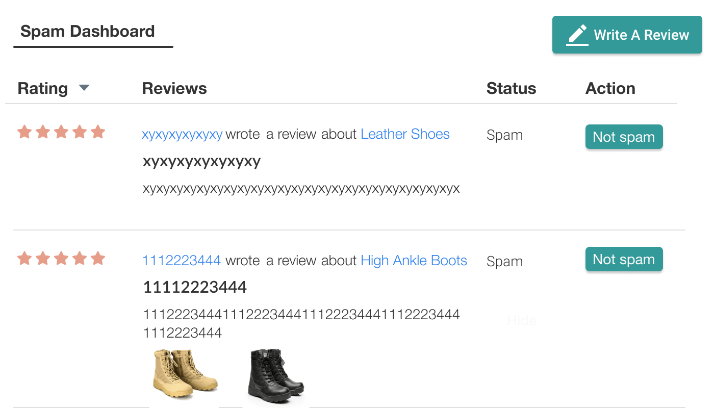Judge.me Features - Filter spam reviews