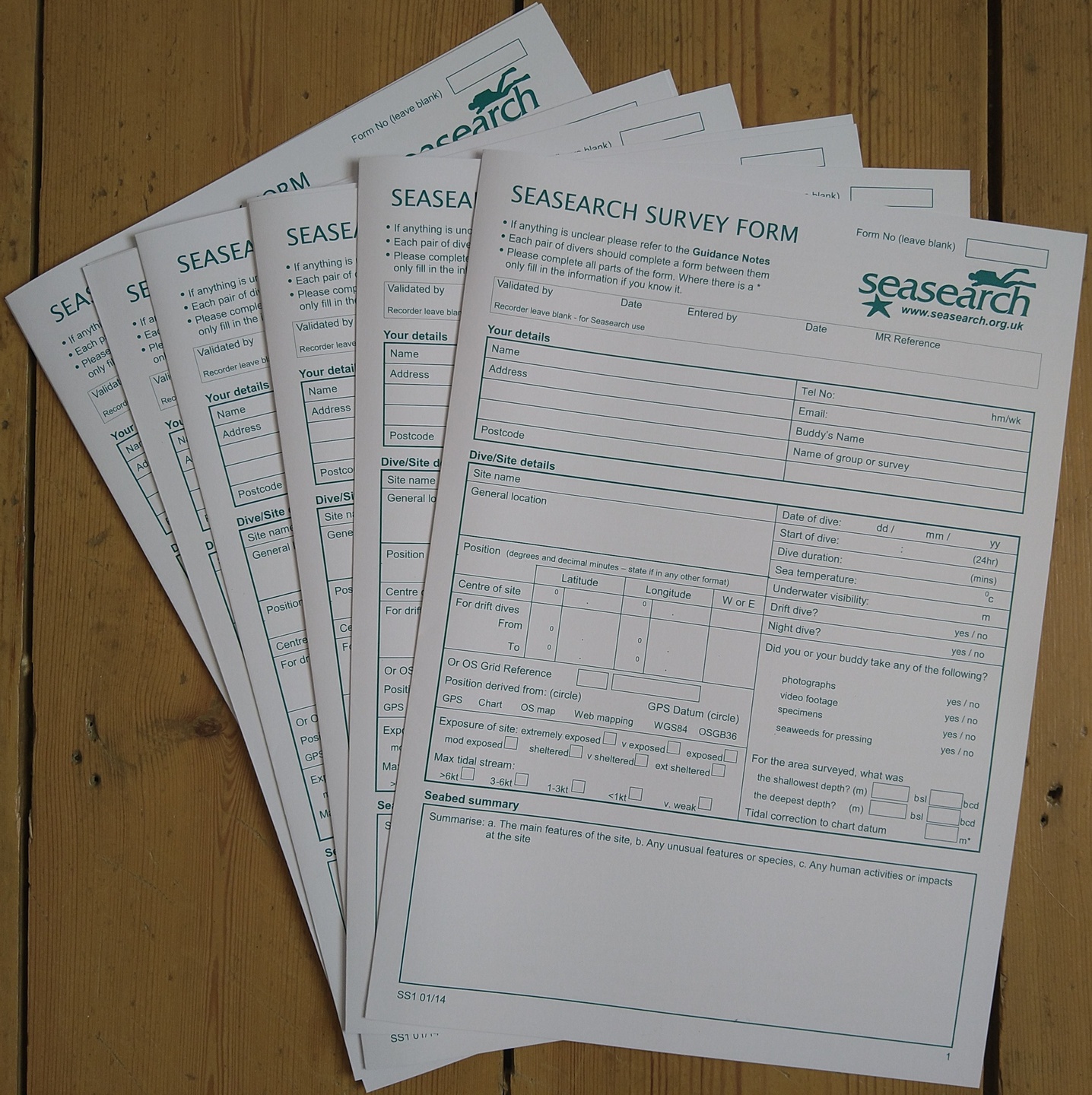 Seasearch Surveyor forms