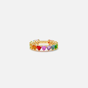 Yvonne Leon L Amour Mini Alliance Ring - Yellow Gold / Multi