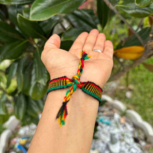 ONE LOVE Rastafari Adjustable Friendship Bracelet - Explore our adjustable, unisex ONE LOVE Rastafari bracelet, handcrafted with a cotton blend by Ecuadorian artisans. Fits everyone beautifully.