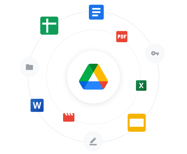 Een verzameling logo's van populaire Google Workspace-producten.