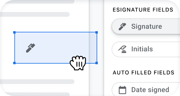 Drag and drop fields in Google Docs