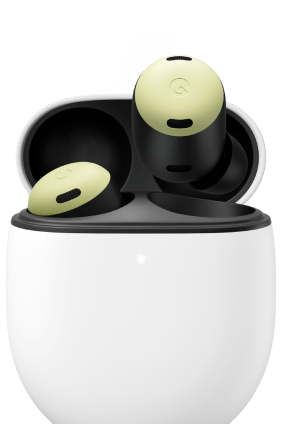 Isang pares ng Pixel Buds na pumapasok sa case ng mga ito.