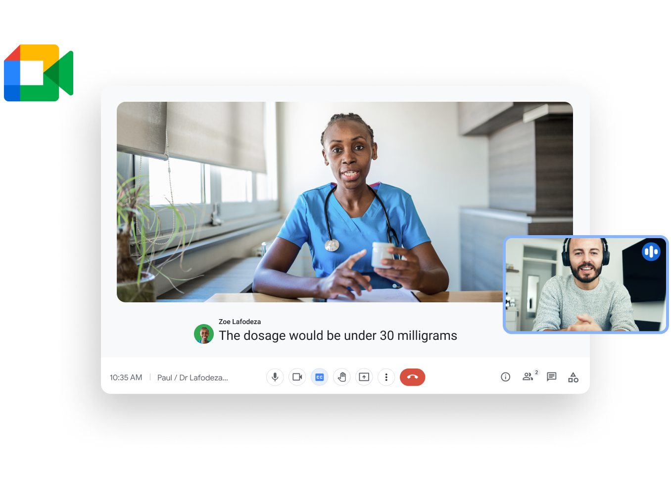 Illustratieve Workspace-afbeelding: een dokter videobelt een patiënt voor een update
