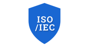 İçinde ISO ve IEC yazan mavi renkli bir kalkan logosu